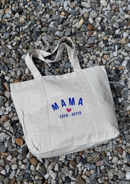 Gepersonaliseerde boodschappentas, strandtas, schoudertas mét bijpassend tasje