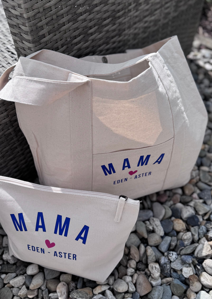 Gepersonaliseerde boodschappentas, strandtas, schoudertas mét bijpassend tasje
