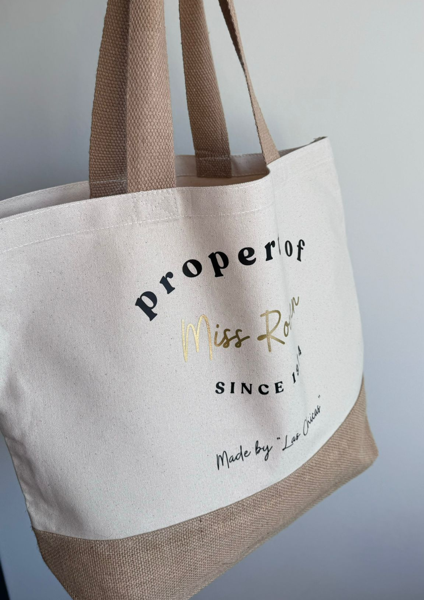 Gepersonaliseerde strandtas, met jute